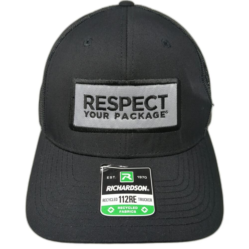 Richardson Trucker Hat Black One Size Respect Your Package Recycled Snapback